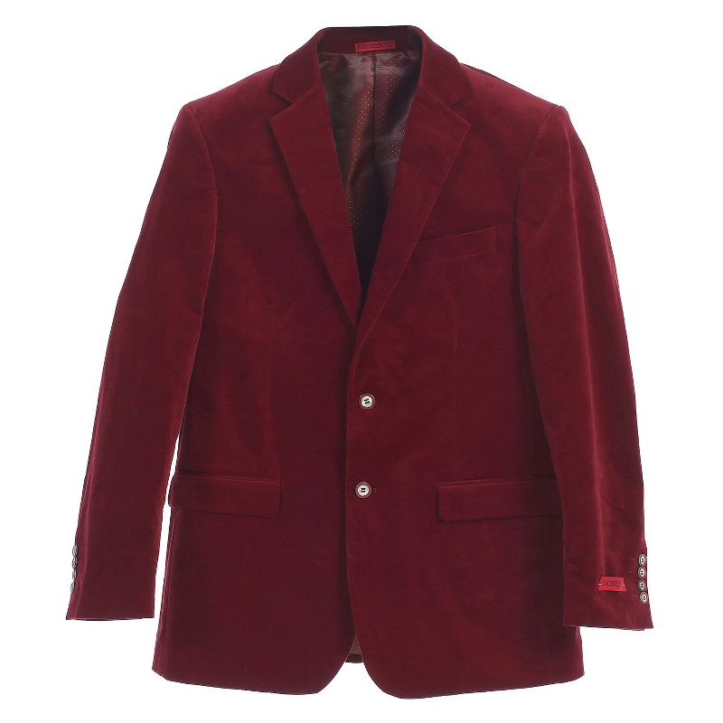 Gioberti Men's Velvet Blazer Jacket, Burgundy, 36 Regular