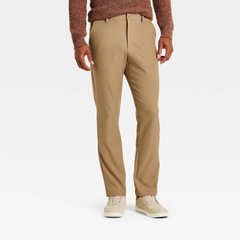Men's Modern Slim Straight Fit Trousers - Goodfellow & Co™ Tan L