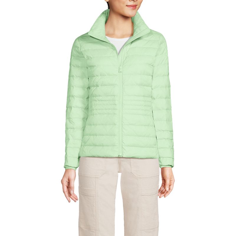 Lands' End Women's Wanderweight Packable Down Jacket - Large - Icy Mint Green