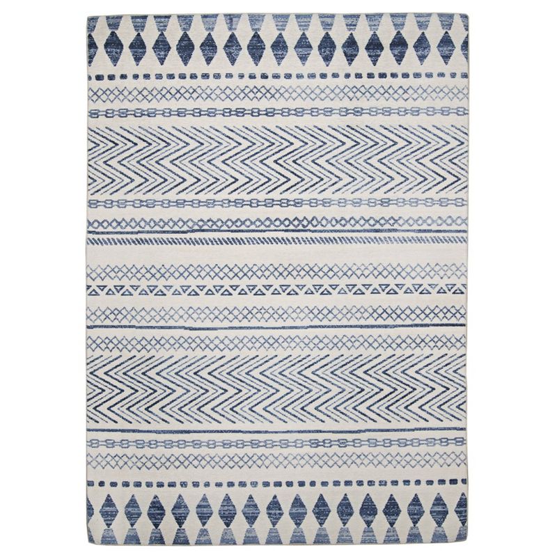 3'x5' Devimy Washable Outdoor Rug Ivory/Blue - Linon