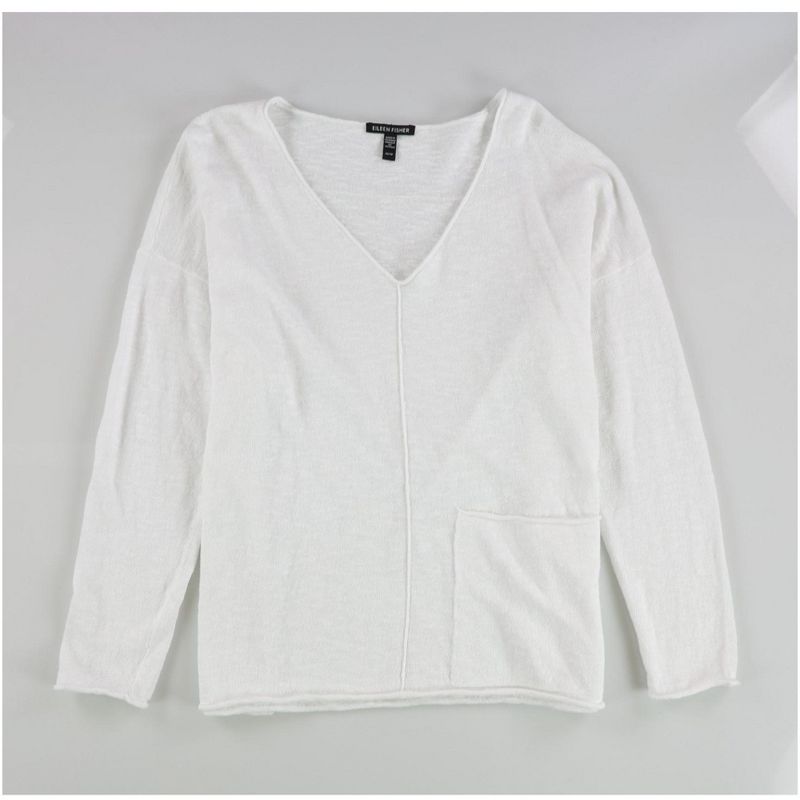 Eileen Fisher Womens Knit Pullover Sweater, white, Small