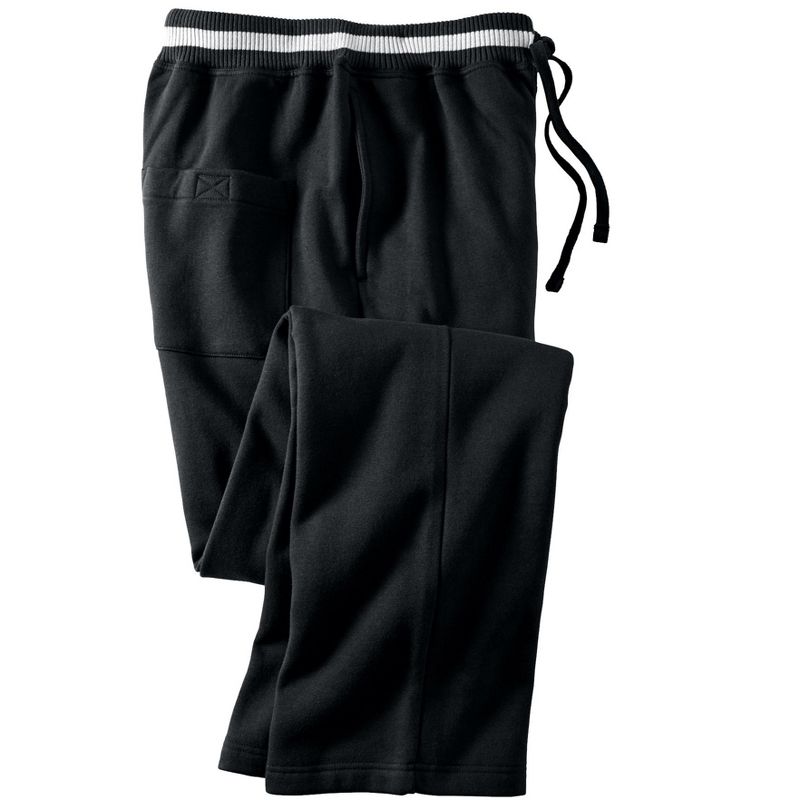 KingSize Coach's Collection Fleece Open Bottom Pants - XL, Black Stripe