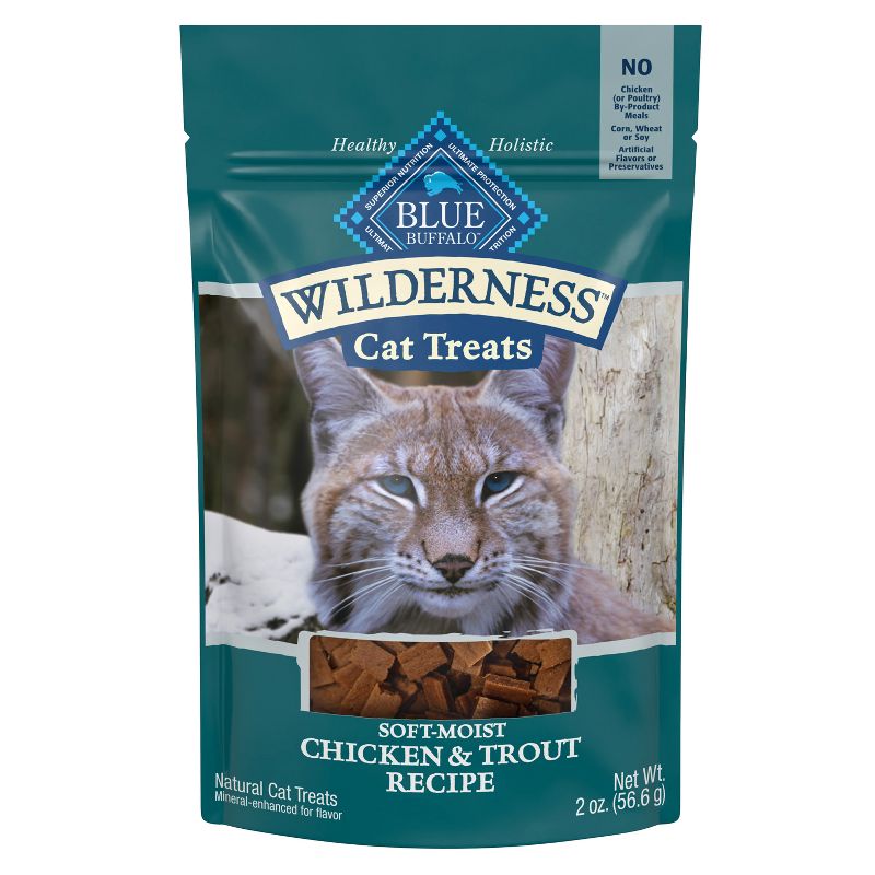 Blue Buffalo Wilderness Grain Free Chicken & Seafood Recipe Crunchy Cat Treats - 2oz