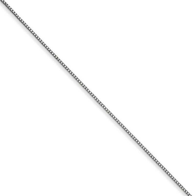 Black Bow Jewelry Children's 0.5mm, 14k White Gold, Box Chain Necklace, 14 Inch