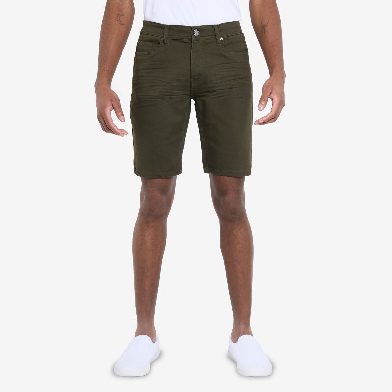 X RAY Men's Slim Strecth Shorts,Commuter Shorts in OLIVE Size 32