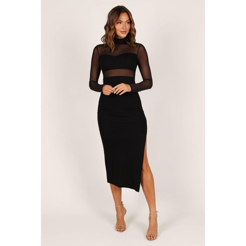 Petal and Pup Farrow Long Sleeve Midi Dress - Black M