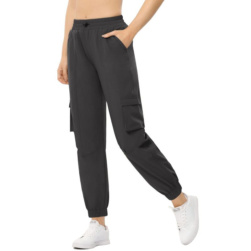 Womens Casual Sweatpants Baggy Cargo Pants Athletic Drawstring Jogger Pants with Pockets,Dark gray,S