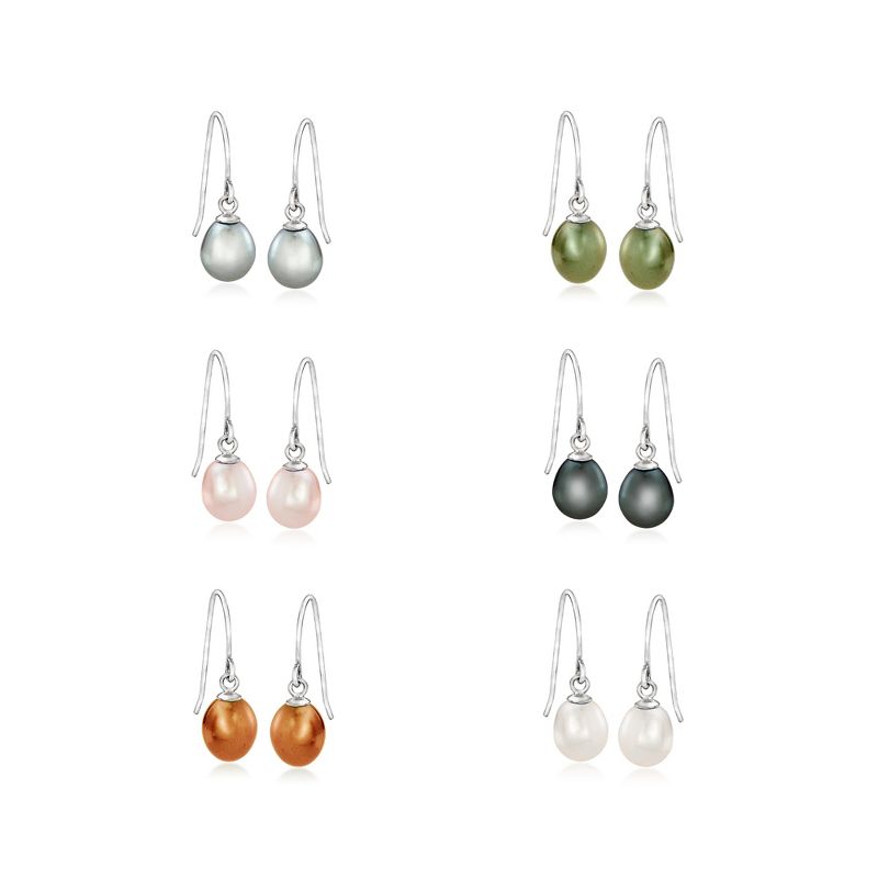 Ross-Simons 6-6.5mm Multicolored Cultured Pearl Jewelry Set: 6 Pairs Of Earrings in Sterling Silver
