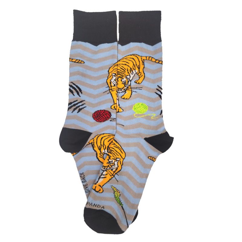 Tiger Playing with Toys Socks (Men's Sizes, Adult Large) from the Sock Panda
