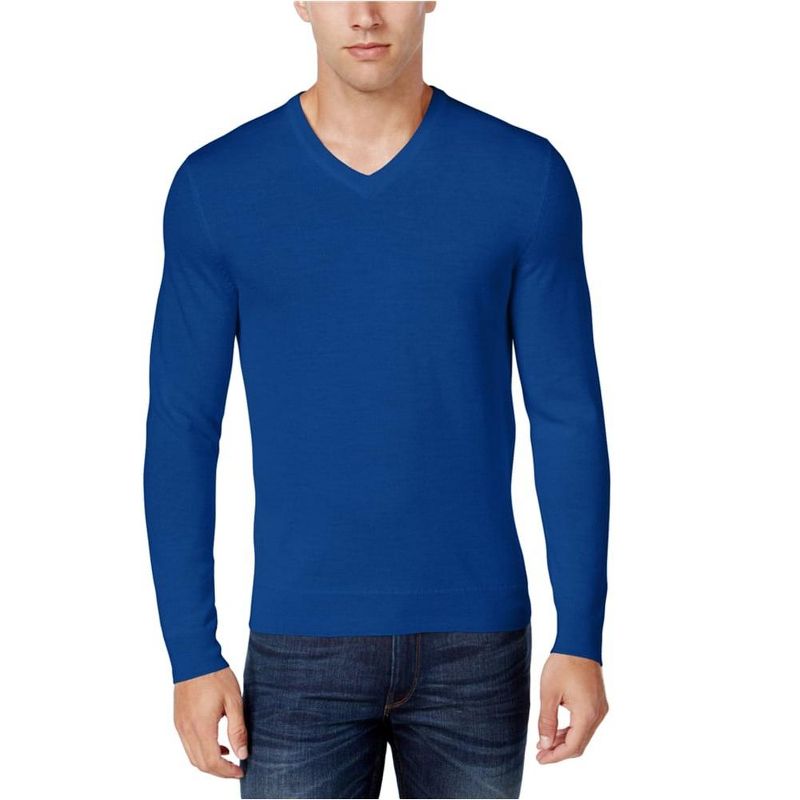 Club Room Mens Merino Blend Pullover Sweater, lazulite, XX-Large