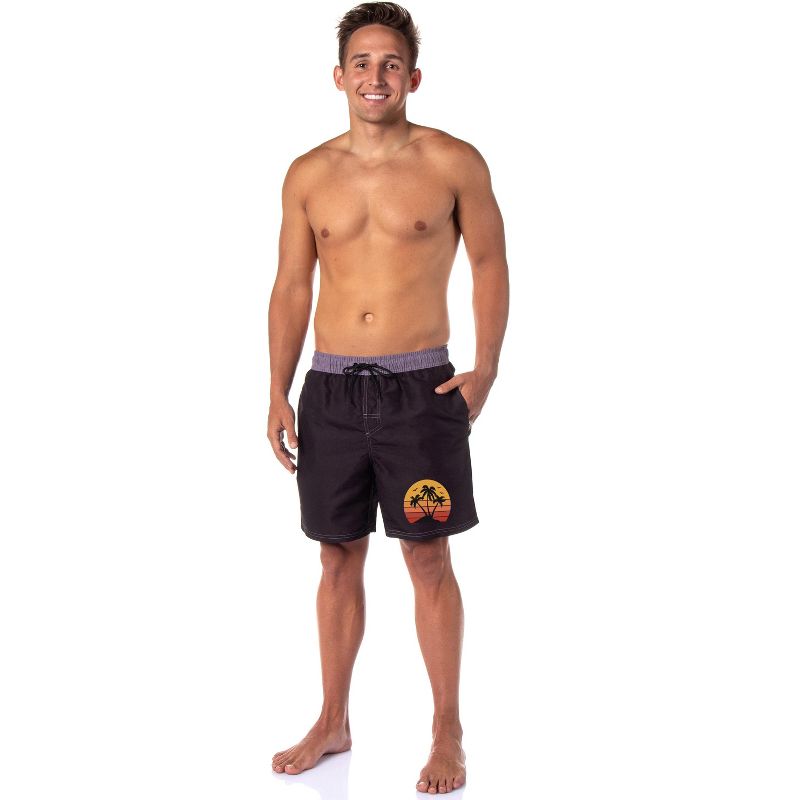 Intimo Men's Swimming Trunks Pool Waterpark Board Shorts Mesh Netting Elastic Waistband (Medium) Black