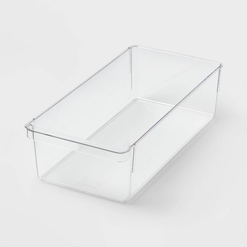 Medium Narrow Fridge and Pantry Organizer Bin - Brightroom™: Clear PETG, Freezer-Safe, Hand Washable
