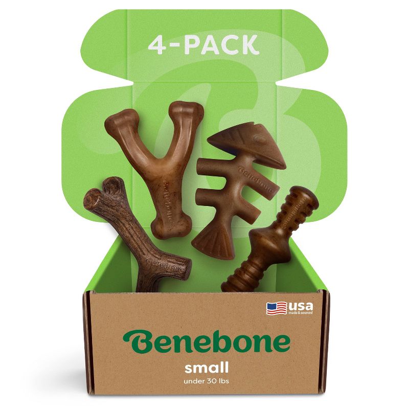 Benebone Multipack Dog Bone Chew Toy - S - 4pk