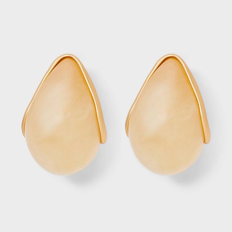 Marbled Teardrop Earrings - A New Day™ Ivory