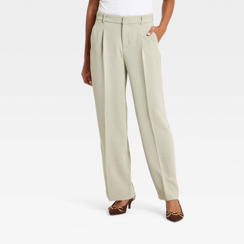 Women's Signature Crepe Essential Trouser - A New Day™ Light Green 2