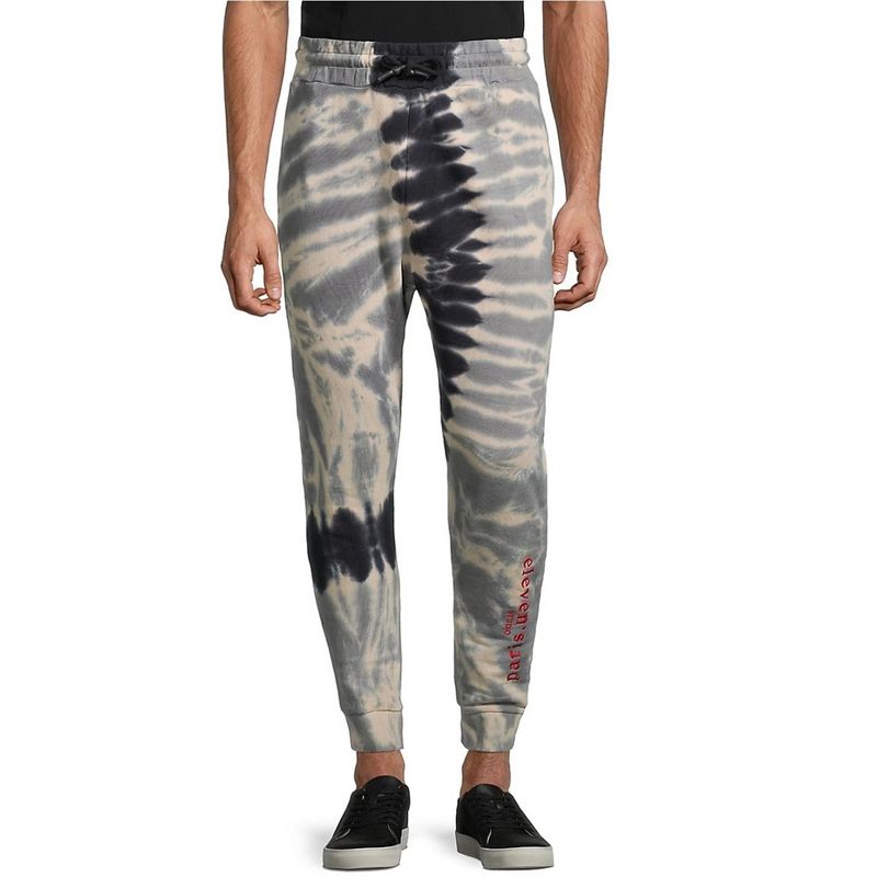 Elevenparis Mens Tie Dye Casual Jogger Pants, oatmeal, Small