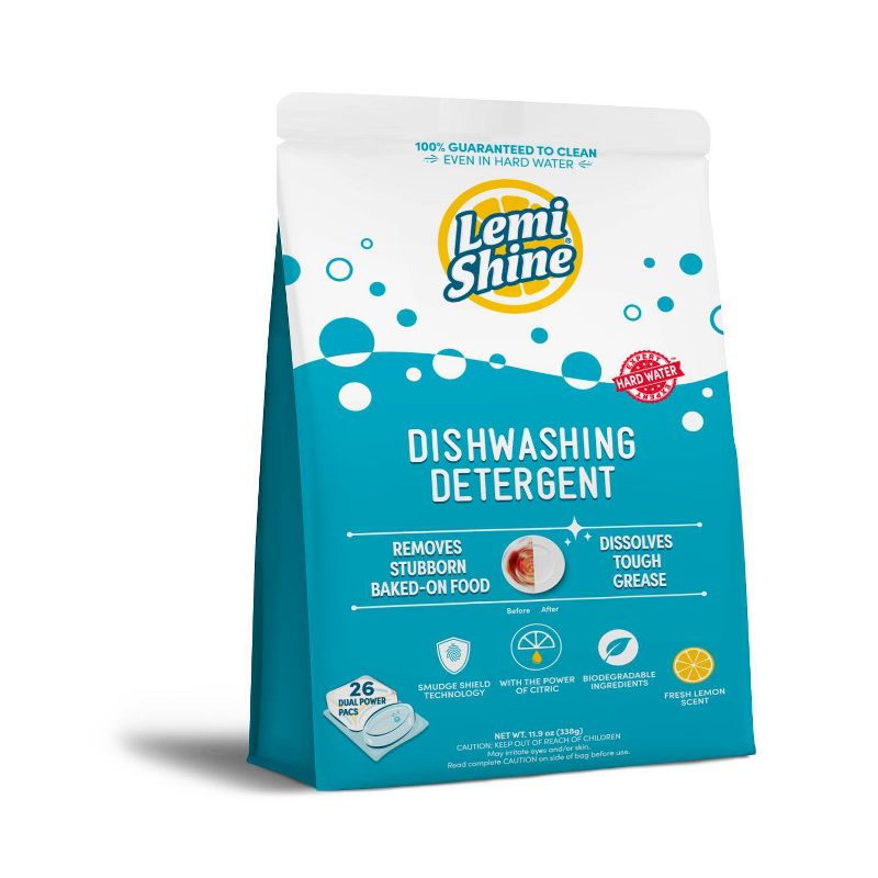 Lemi Shine Citrus Dishwasher Packet Detergents Auto Dish Detergent - 26ct