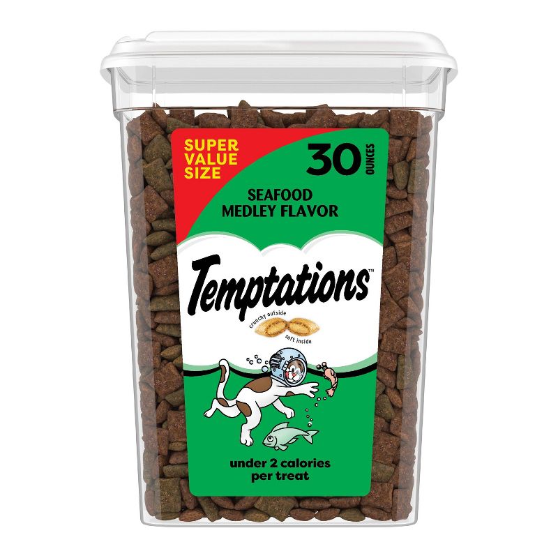 Temptations Classic Seafood Medley Flavor Crunchy Cat Treats - 30oz
