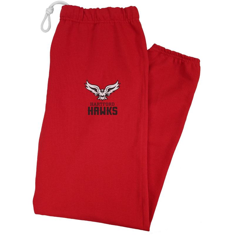 Men's Campus Lab University of Hartford Officially Licensed Apparel - Primary Logo School Color Jogger Sweatpants Red Medium