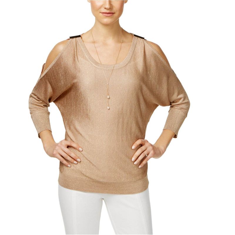 I.N.C International Concepts Womens Embellished Knit Sweater, gold, X-Small