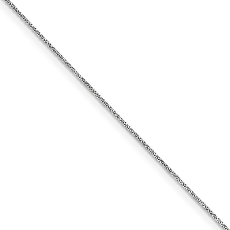 Black Bow Jewelry 0.65mm 14k White Gold Diamond-Cut Spiga Chain Necklace, 16 Inch