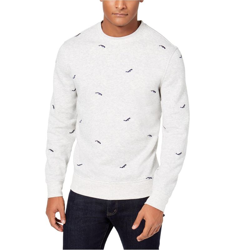 Club Room Mens Whale Embroidered Pullover Sweater, silverhtrco, XX-Large