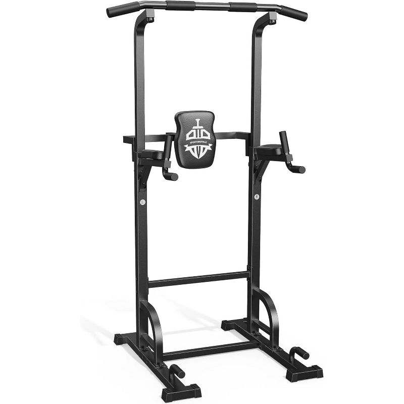 Sportsroyals Power Tower Pull Up Bar Station, 450LBS Stable Pull Up Dip Station for Home Gym Strength Training Equipment