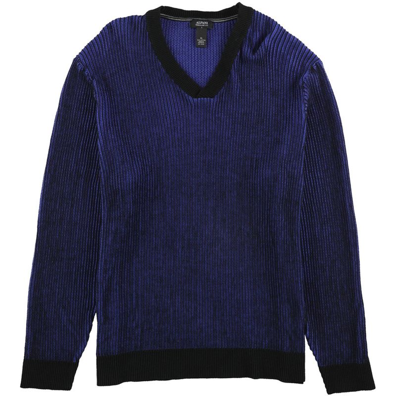 Alfani Mens Multi-Stitch Knit Pullover Sweater, blue, X-Large