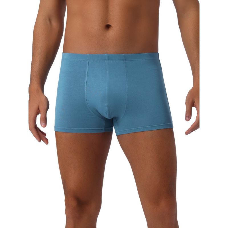 INSPIRE CHIC Men's Underwear Regular Fit Soft Comfortable Solid Color Basic Boxer Briefs Blue 34