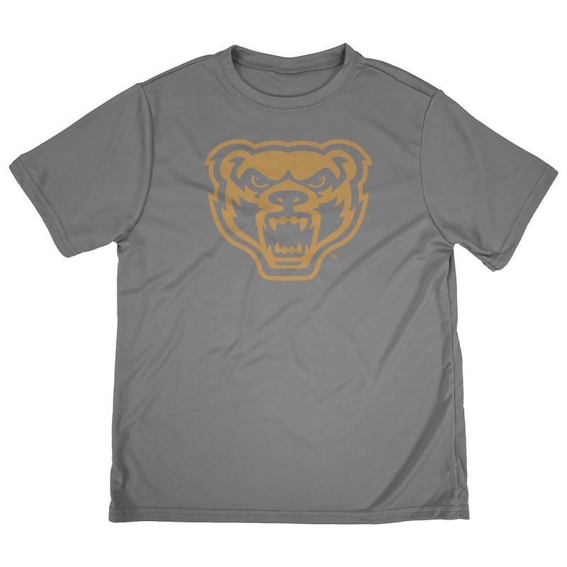 Boys' Oakland University Sport T-Shirt Primary Logo Charcoal Large