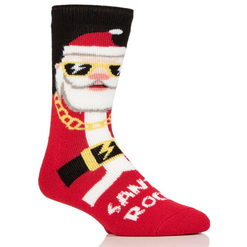 Men's Eddie Cool ULTRA LITE® Santa Crew Socks | Size Men's 7-12 - Red/black