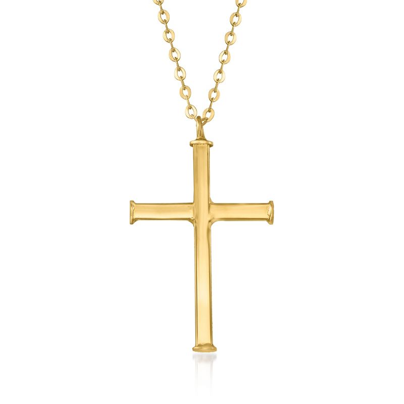 Ross-Simons Italian Cross Necklace in 14kt Yellow Gold Size 20