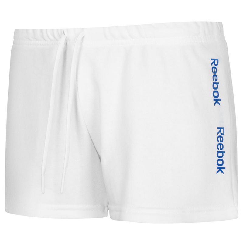 Reebok Womens Linear Athletic Workout Shorts, white, Large
